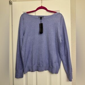 Banana Republic Women's Blue/Purple stretch cotton long sleeve light dress shirt